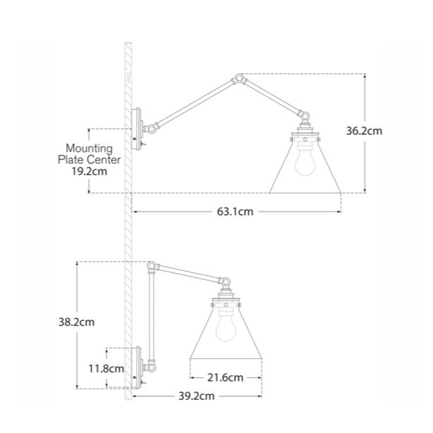 Parkington Double Wall Light With Glass